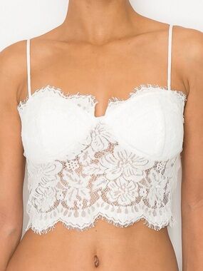 A259. White Lace Bra Corset